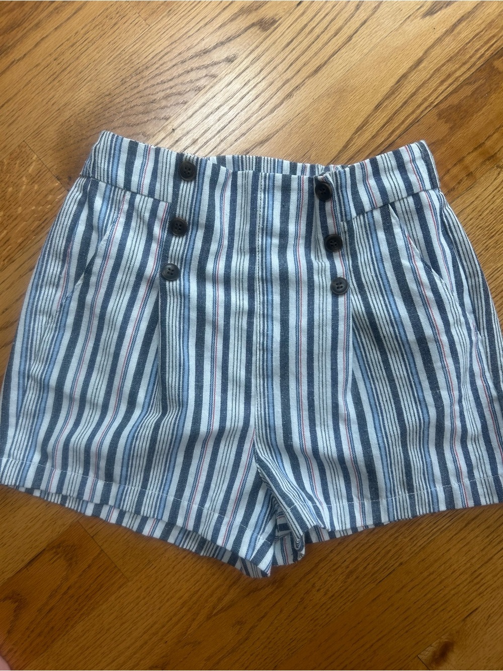 Striped High-Waisted Shorts